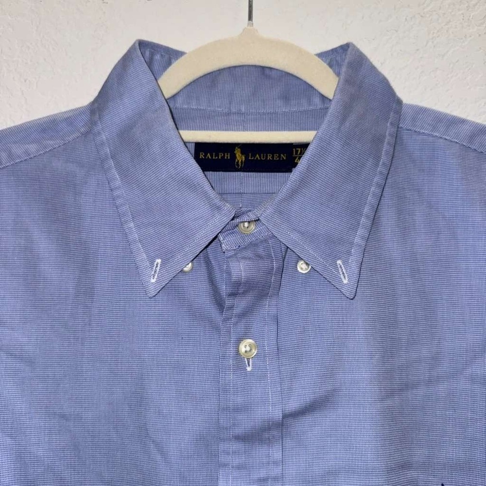 Ralph Lauren Men's Size 17.5/44 Polo Dress Shirt Button Up Blue Pony Work Office - Picture 3 of 13
